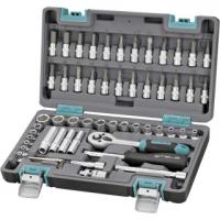 Набор инструментов 1/4", CrV,  57 предм. пластик. кейс STELS