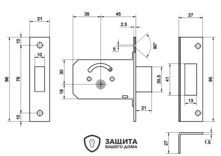 Врезной дверной замок схема врезной