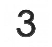 Цифра "3" BL черный ABS пластик Fuaro