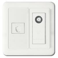Блок розетка TF.1+TV. (белый) WST5751WH ShinDong