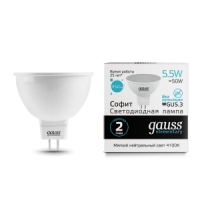 Лампа 5,5W 4100К MR16 LED GU5.3 Gauss LED Elementary
