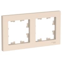 Рамка 2 поста  бежевая  ATLASDESIGN