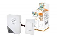 Звонок проводной 2*АА, 32 мелодии, 1кнопка, провод 65см, IP30, TDM