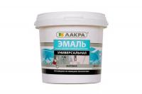 Эмаль акриловая  универсальная  белая, матовая  0,9кг Лакра