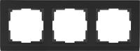Рамка на 3 поста WL-Frame-03 Stark Black (черная, пластик)  Werkel