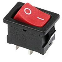 Выключатель клавишный 250V 6A (3c) ON-OFF красный c нейтр Mini RWB-205,SC-768  REXANT