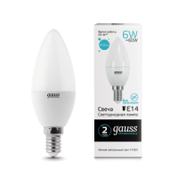 Лампа 6W E14 4100K LD33126 Gauss LED Eleventary Candle