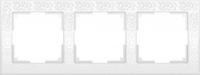 Рамка на 3 поста WL-Frame-03 Flock White (белый пластик, узор)  Werkel