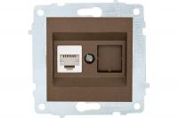 Розетка 1-м комп. RJ45 CAT6 мокка OVIVO 600-000319-229