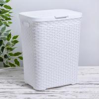 Корзина для белья РОТАНГ 40л белая Виолет