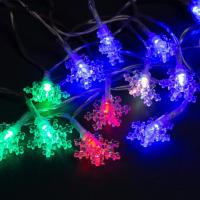 Гирлянда Нить 3м Снежинки малые USB IP20 прозр.нить 20Led Мульти,мигание