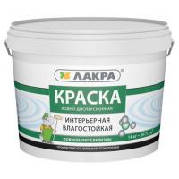 Краска водно-дисперсионная интерьерная влагостойкая 14кг белая база А Лакра