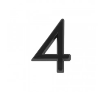 Цифра "4" BL черный ABS пластик Fuaro