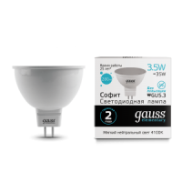 Лампа 3,5W GU5.3 4100K MR16 Gauss LED Eleventary 