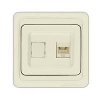 Розетка компьютерная RJ45 (слоновая кость) Б-В0035   Валери  Universal