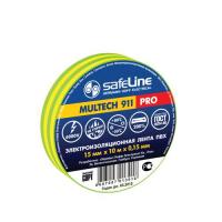 Изолента 15*10 желто-зелен 10/250 Safeline