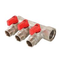 Коллектор 1*1/2 ш с отсекающими кранами  (3 выхода)  c580 N0603 -  41/17 VALTEC 