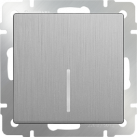 Выключатель 1-кл.с подсветкой WL-SW-1G-LED (сереб.рифленый) Werkel