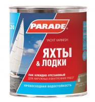 Лак яхтный алкидно-уретановый  полуматовый  L-20 2,5л PARADE