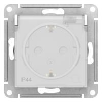 Розетка 1-ая c/з с/шт с/кр IP44 белая ATLASDESIGN