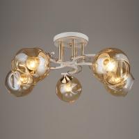 Люстра N3843/5 WT+FGD 5*60w Е27 d540 h230 белый/золото