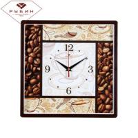 Часы 3028-130 Корич. "Кофейное наслаждение" 30*30*4см Рубин