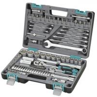Набор инструментов 1/2",1/4", CrV,  82 предм. пластик. кейс STELS