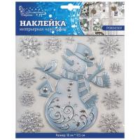 Наклейка "Снеговик и снежинки"РОХ6656V 003181