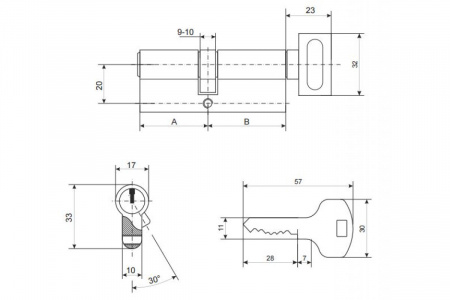 Цилиндр 70-Z-C-G Apecs