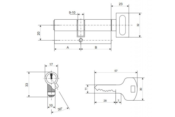Цилиндр 60-Z-C-G Apecs